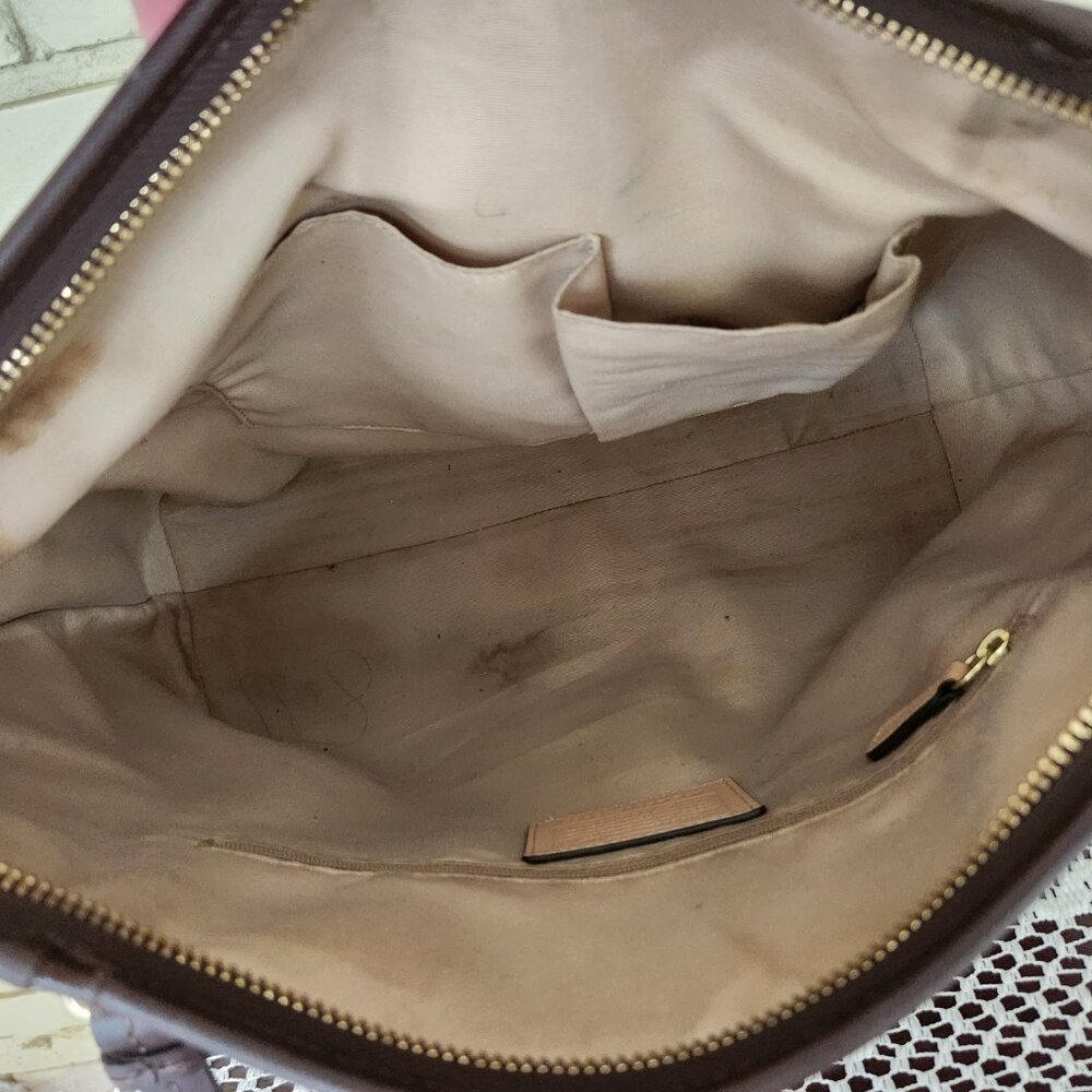 Euc Coach Brown Saffiano Leather Shoulder Bag Tote Purse - Picture 15 of 16